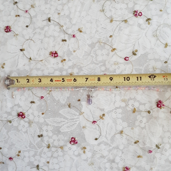 Handmade Beaded Choker Necklace Amethyst Flourite - Picture 8 of 8